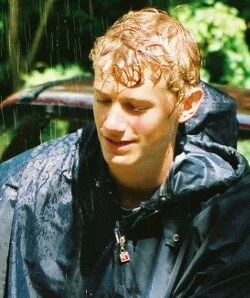 hiker wash in a poncho